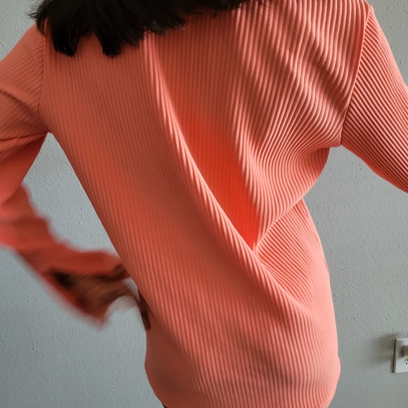 Boohoo Man Coral LongSleeve Buttoned Down Top - Picture 6 of 7